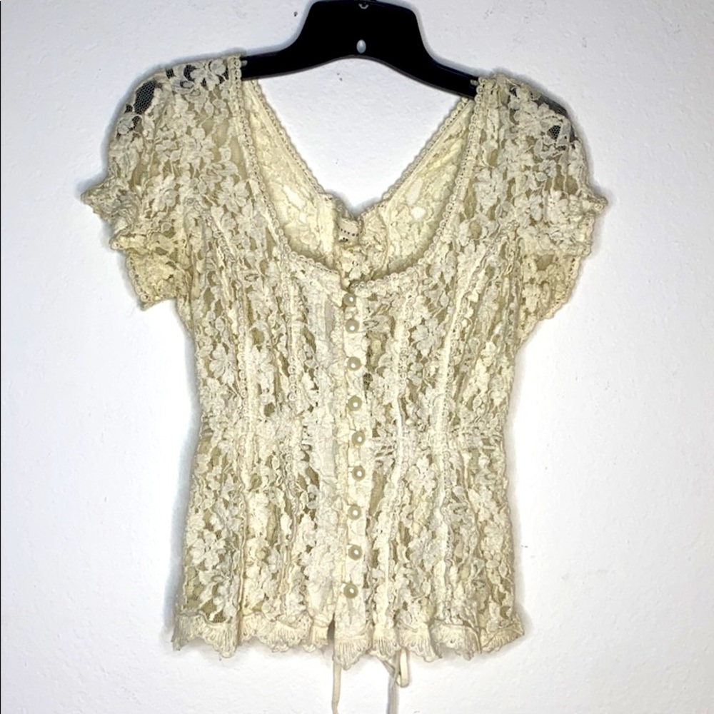 Lace button up blouse